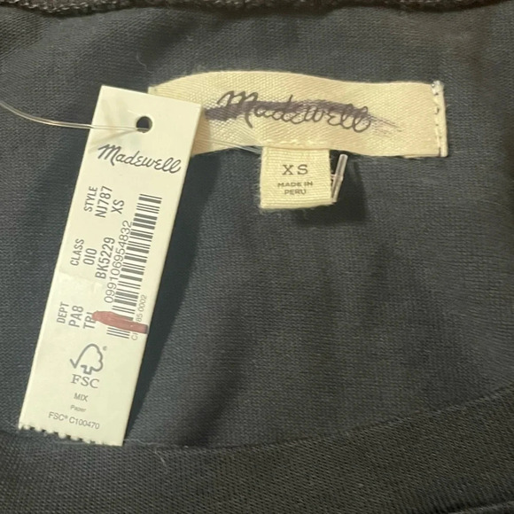 Madewell Side-Cinch Muscle Tee, NWT, Size XS, Black - Picture 5 of 6